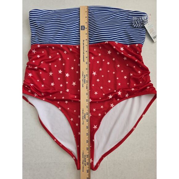 Outdoor Oasis Women's Stars‎ & Stripes One Piece Swimsuit Size 3XL NWT Red Blue - Picture 7 of 10